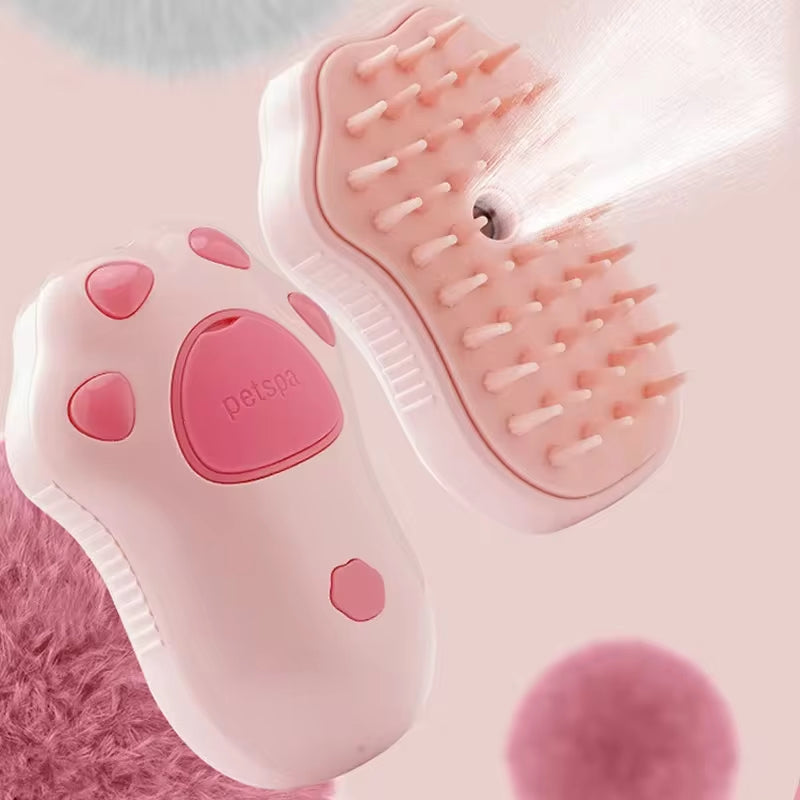 3-in-1 Electric Pet Grooming Brush – Steam Spray Comb for Cats and Dogs, Hair Removal & Massage
