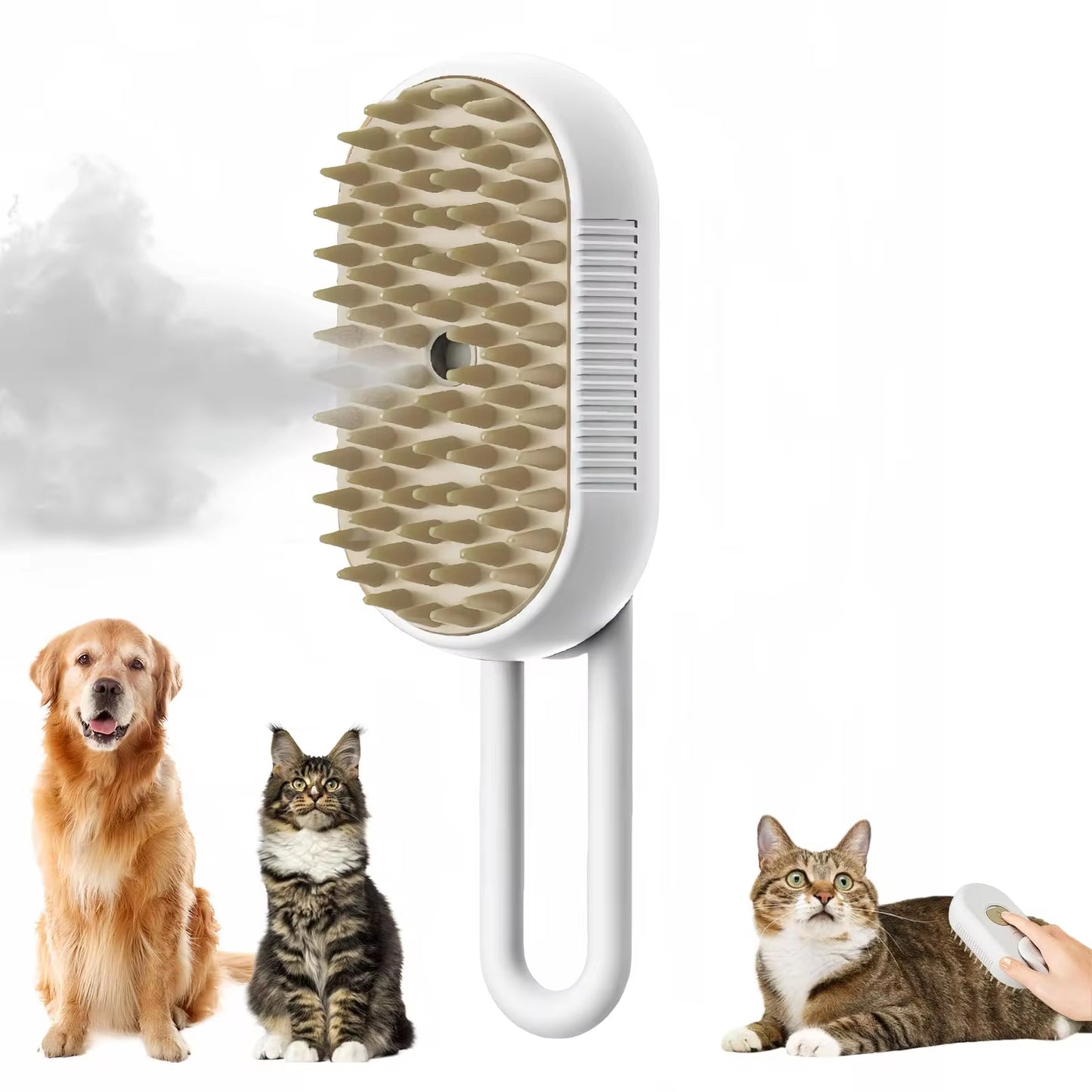 3-in-1 Electric Pet Grooming Brush – Steam Spray Comb for Cats and Dogs, Hair Removal & Massage