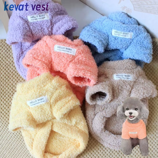 Winter Plush Dog Sweater – Soft, Warm Jacket for Small & Medium Dogs and Cats | Cozy Pet Coat for Chihuahua, Teddy & More
