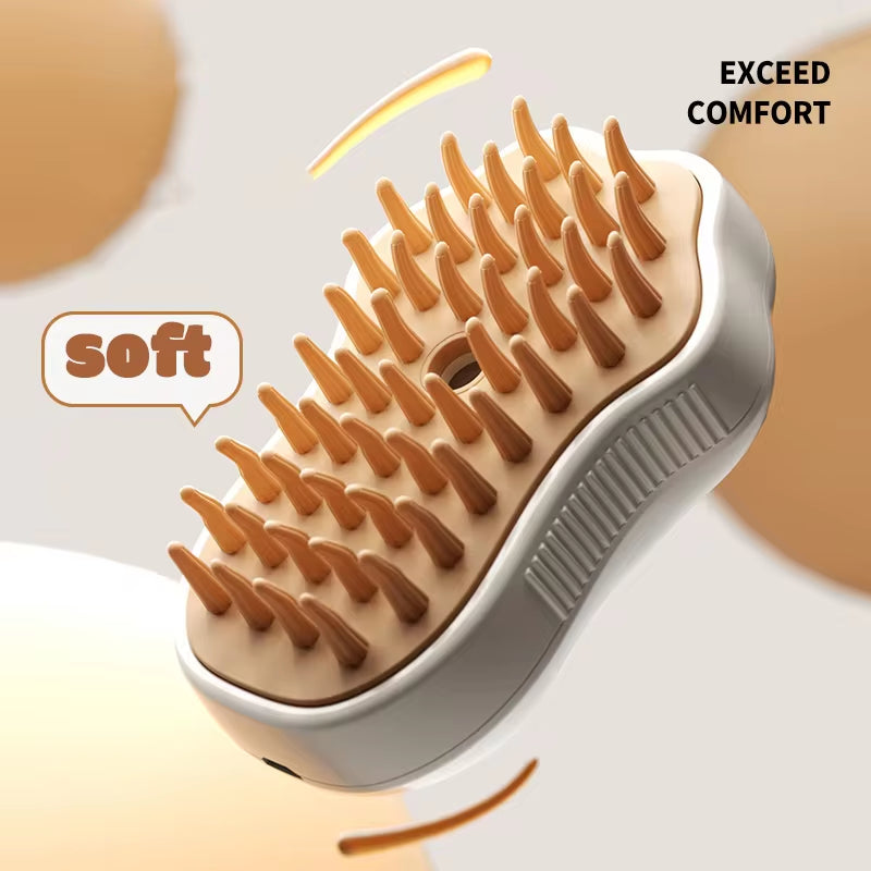 3-in-1 Electric Pet Grooming Brush – Steam Spray Comb for Cats and Dogs, Hair Removal & Massage