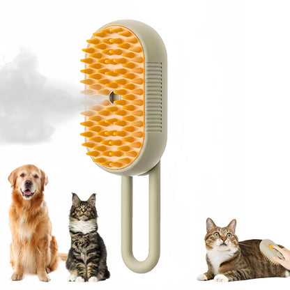 3-in-1 Electric Pet Grooming Brush – Steam Spray Comb for Cats and Dogs, Hair Removal & Massage